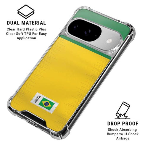 Brazil Soccer Flag Google Pixel 10 Clear Case